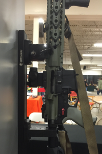 Raptor Products, Inc. Booth at NMGCA - View of (Raptor Carbine System™) Raptor Picatinny Mount™ and Raptor Buffer Bracket™ securing Customized AR15 